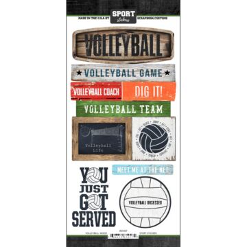 Scrapbook Customs - Volleyball Wood Sticker
