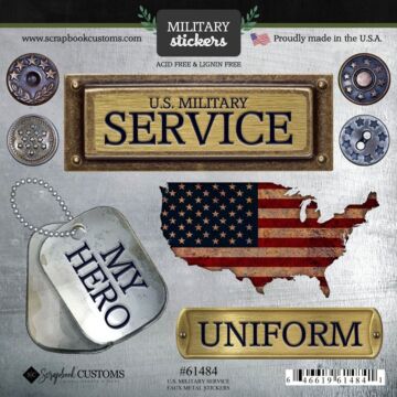 Scrapbook Customs - U.S. Military Service Faux Metal Sticker