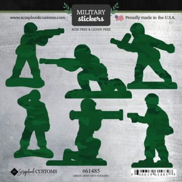 Scrapbook Customs 6x6 Stickers - Green Army Men
