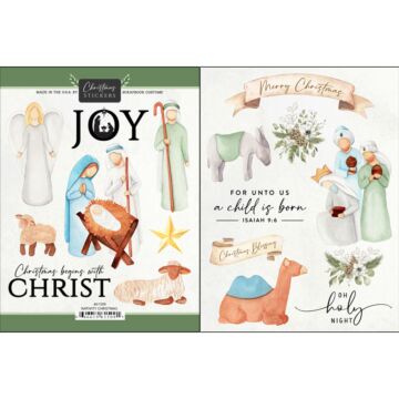 Scrapbook Customs Nativity Watercolor Sticker