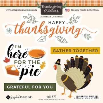 Scrapbook Customs Happy Thanksgiving Sticker