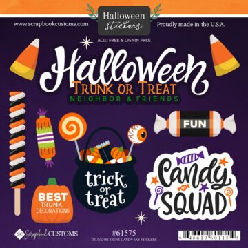 Scrapbook Customs Trunk or Treat Candy Sticker