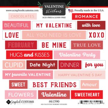 Scrapbook Customs Valentine Wordbits Sticker