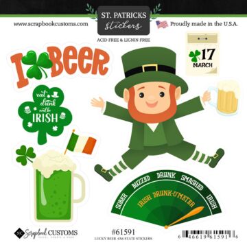 Scrapbook Customs Lucky Beer Sticker