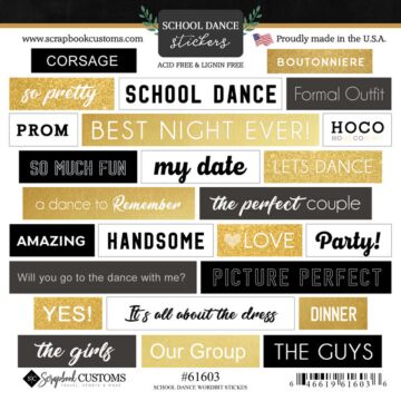 Scrapbook Customs School Dance Wordbits Sticker