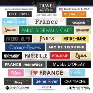 Scrapbook Customs FRANCE WORDBITS STICKERS