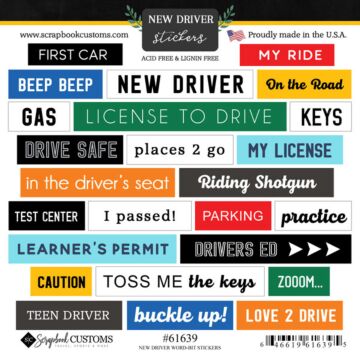 Scrapbook Customs New Driver Wordbits Sticker