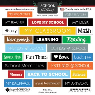 Scrapbook Customs Generic School Wordbits Sticker