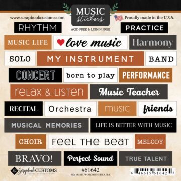 Scrapbook Customs Music Wordbits Sticker