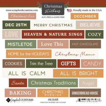 Scrapbook Customs Christmas Wordbits Sticker