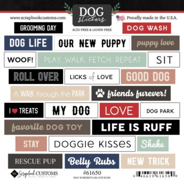 Preorder Scrapbook Customs Dog Wordbits Sticker