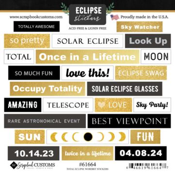 Scrapbook Customs Solar Eclipse Wordbits Sticker