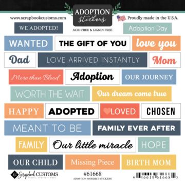 Scrapbook Customs 6x6 Stickers - Adoption Wordbits