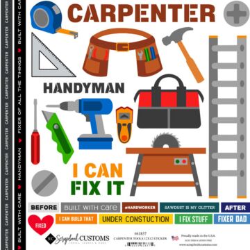 Preorder Scrapbook Customs Carpenter Tools Sticker