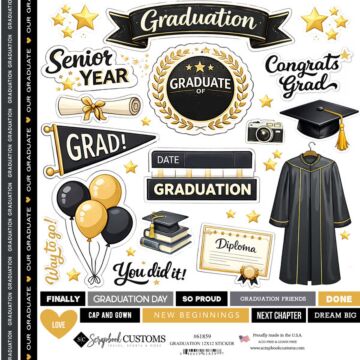 Preorder Scrapbook Customs Graduation 12x12 Sticker