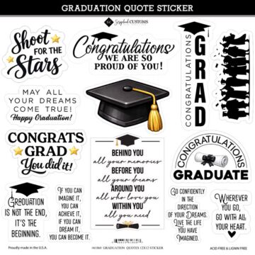 Preorder Scrapbook Customs Graduation Quote 12x12 Sticker