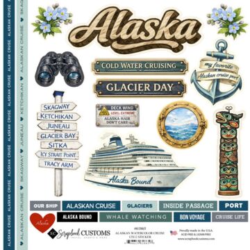 Preorder Scrapbook Customs Alaskan Watercolor Cruise 12x12 Sticker