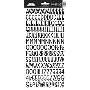 Doodlebug Sunshine Cardstock Alpha Stickers 6"X13"-Beetle Black
