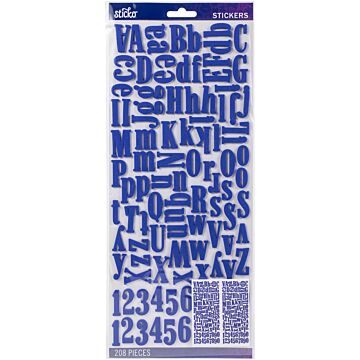 Sticko Alphabet Stickers 208/Pkg-Foam - Blue