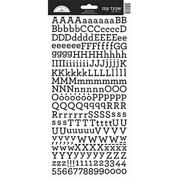 Doodlebug My Type Cardstock Stickers 6"X13"-Beetle Black