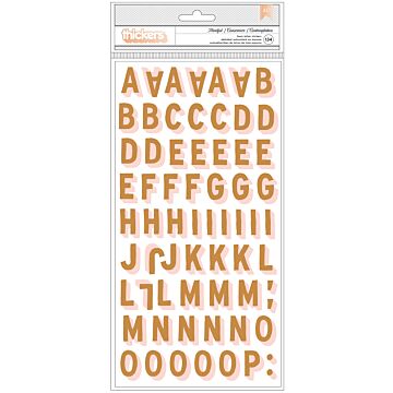 American Crafts Jen Hadfield Peaceful Heart Thickers Stickers 134/Pkg-Alphabet