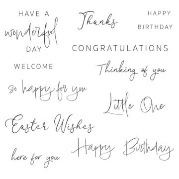 Sizzix Clear Stamp, Daily Sentiments (13pk)