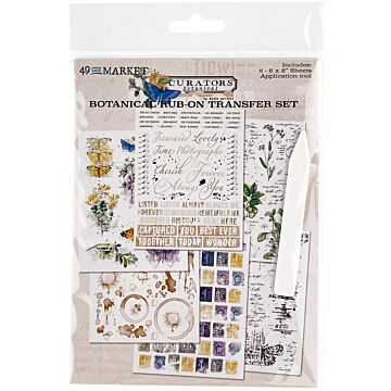 49 and Market Curators Botanical Rub-Ons 6"X8"-6 Sheets
