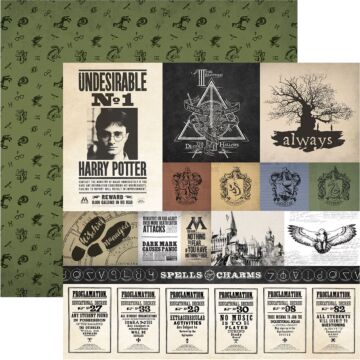 Paper House Harry Potter Double-Sided Cardstock 12x12 Parchment Tags