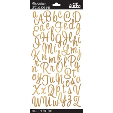 Sticko Alphabet Stickers-Sweetheart Swirl Gold Foil