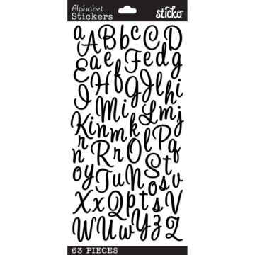 Sticko Alphabet Stickers-Sweetheart Script Black (sm)
