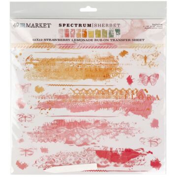 49 and Market Spectrum Sherbet Rub-Ons 12"X12" 1/Sheet-Strawberry Lemonade