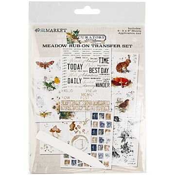 49 and Market Curators Meadow Rub-Ons 6"X8"-6 Sheets