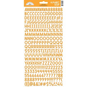 Doodlebug Alphabet Soup Puffy Stickers 6"X13"-Tangerine