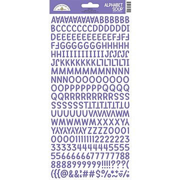 Doodlebug Alphabet Soup Puffy Stickers 6"X13"-Lilac
