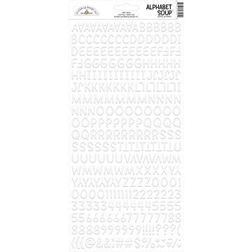 Doodlebug Alphabet Soup Puffy Stickers 6"X13"-Lily White