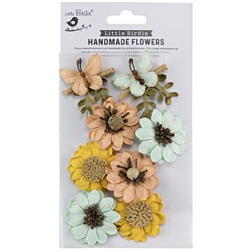 Little Birdie Arcadia Paper Flowers 8/Pkg-Sunshine And Lemonade