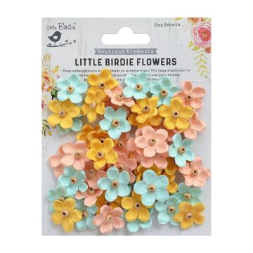 Little Birdie Beaded Blooms 50/Pkg-Pastel Palette
