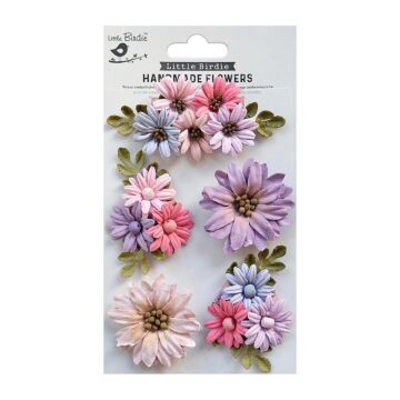 Little Birdie Fairy Garden Paper Flowers 5/Pkg-Fairy Sparkle