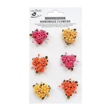 Little Birdie Francisca Paper Flowers 6/Pkg-Boho Vibes
