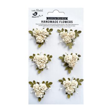 Little Birdie Francisca Paper Flowers 6/Pkg-Shabby Chic