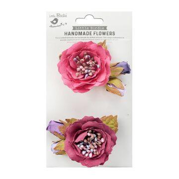 Little Birdie Marika Paper Flowers 2/Pkg-Birds And Berries