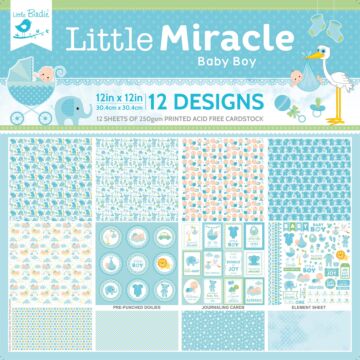 Little Birdie Nicole Crafts Baby Boy Cardstock Pack 12x12