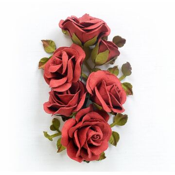Little Birdie Marva Paper Flowers 4/Pkg-Love And Roses