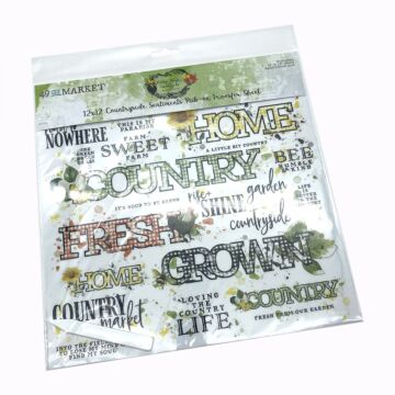 49 and Market Vintage Artistry Countryside Rub-Ons 12"X12" 1/Sheet-Sentiments