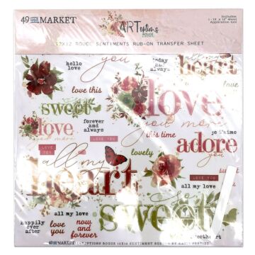 49 and Market ARToptions Rouge Rub-Ons 12"X12" 1/Sheet-Sentiments