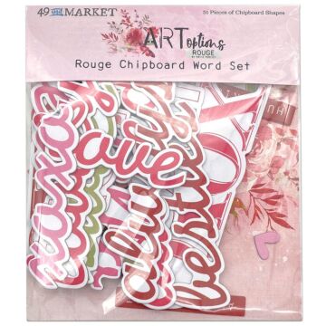 49 and Market ARToptions Rouge Chipboard Word Set-51/Pkg