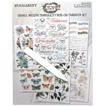 49 And Market Vintage Artistry Tranquility Rub-Ons 6"X8"-6 Sheets