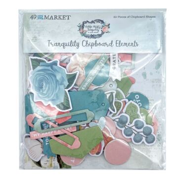 49 and Market Vintage Artistry Tranquility Chipboard Set-62/Pkg
