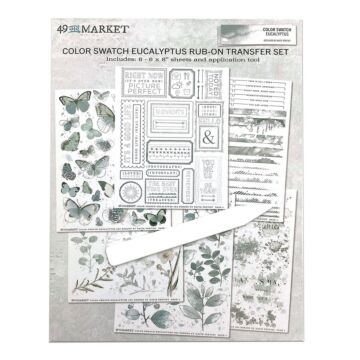 49 And Market Color Swatch: Eucalyptus Rub-Ons 6"X8"-6 Sheets