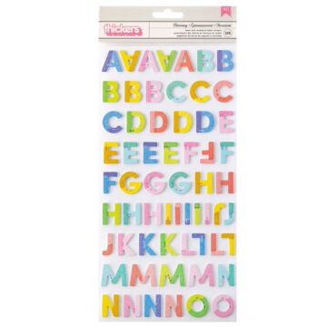 Paige Evans Blooming Wild Thickers Stickers 144/Pkg-Gathered Alpha/Foam & Cardstock